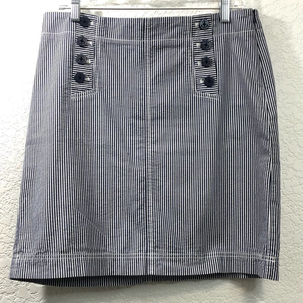 Talbots Blue and White Striped Nautical Skirt